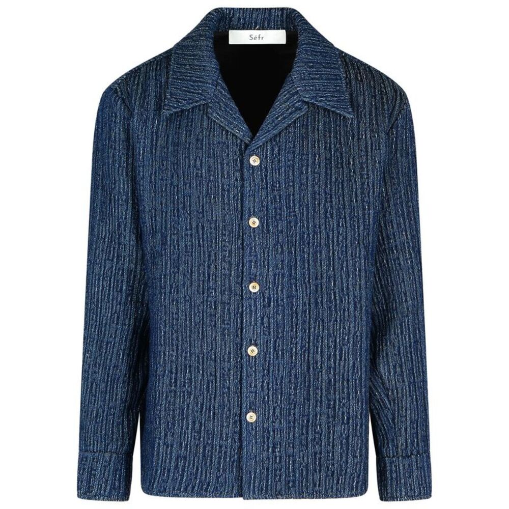 Sefr 'Wes' Blue Cotton Shirt Men